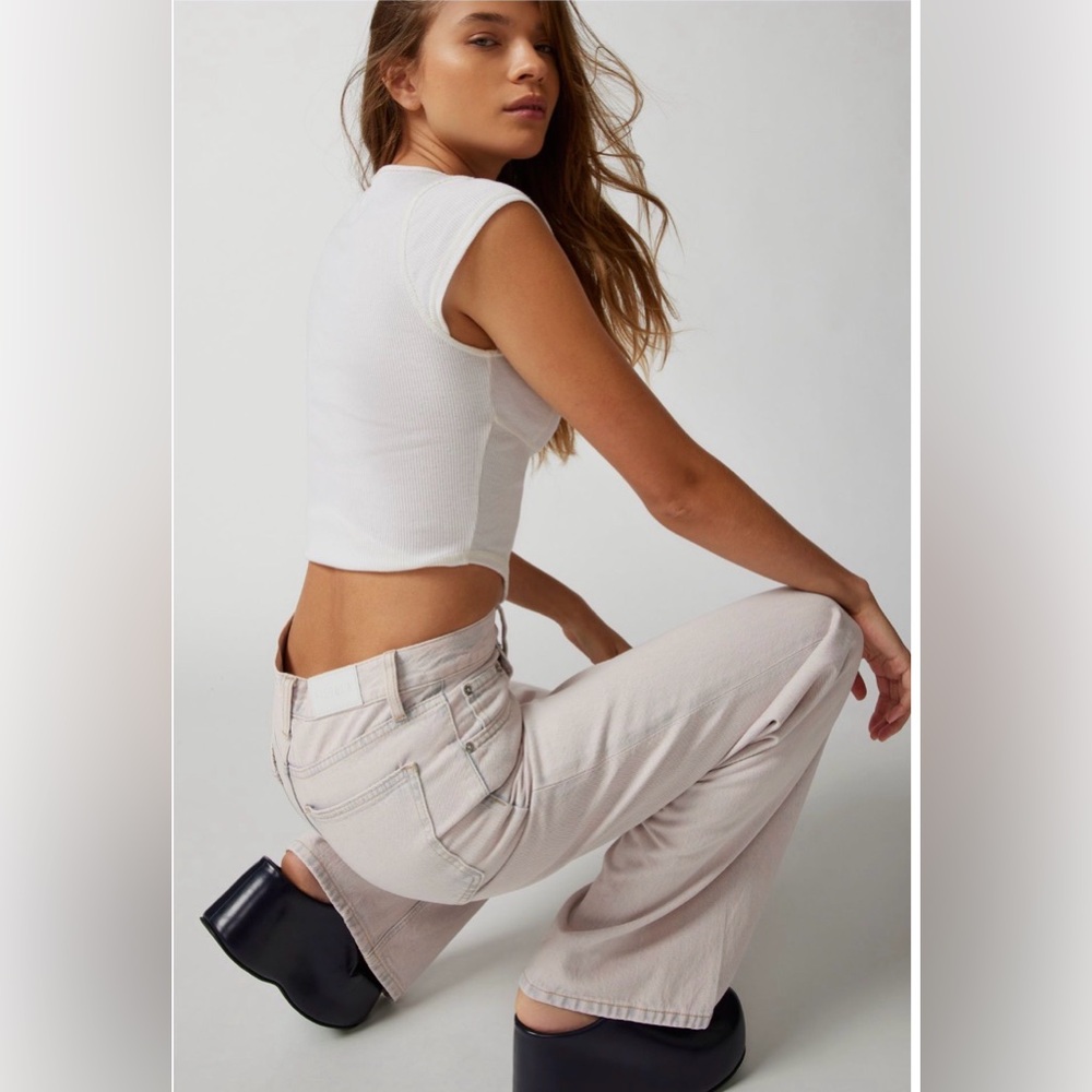 PISTOLA Ruby Wide Leg Jean in Pink Lemonade Size 30